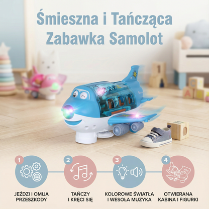 Śmieszna i tańcząca zabawka samolot