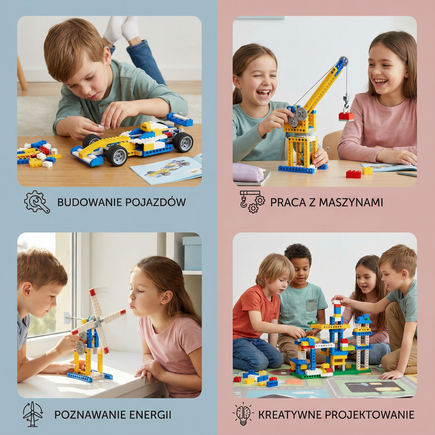 Edukacyjny zestaw klocków 3w1 nauka i technika