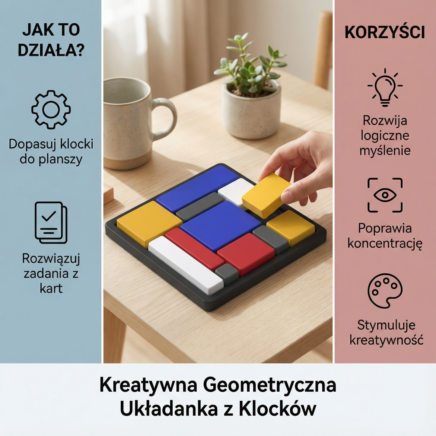 Kreatywna geometryczna układanka z klocków