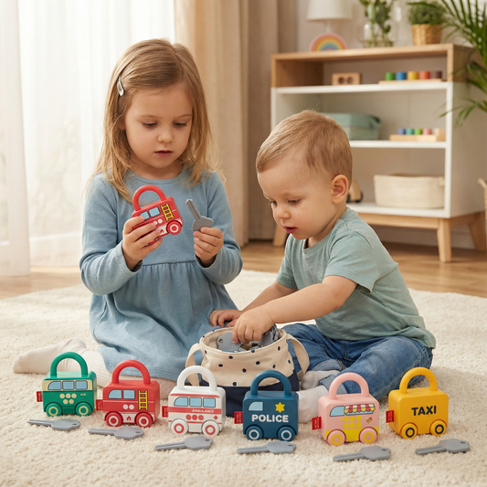 Montessori klucze i zamki – kolory i wzory