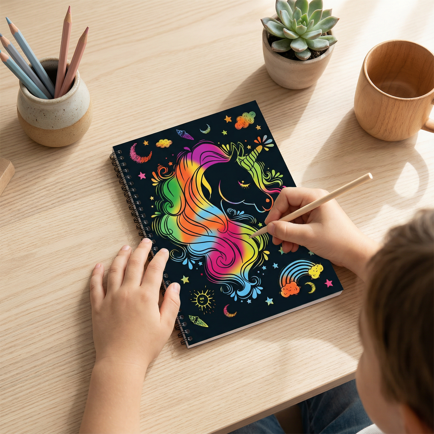 Magiczny tęczowy papier do drapania