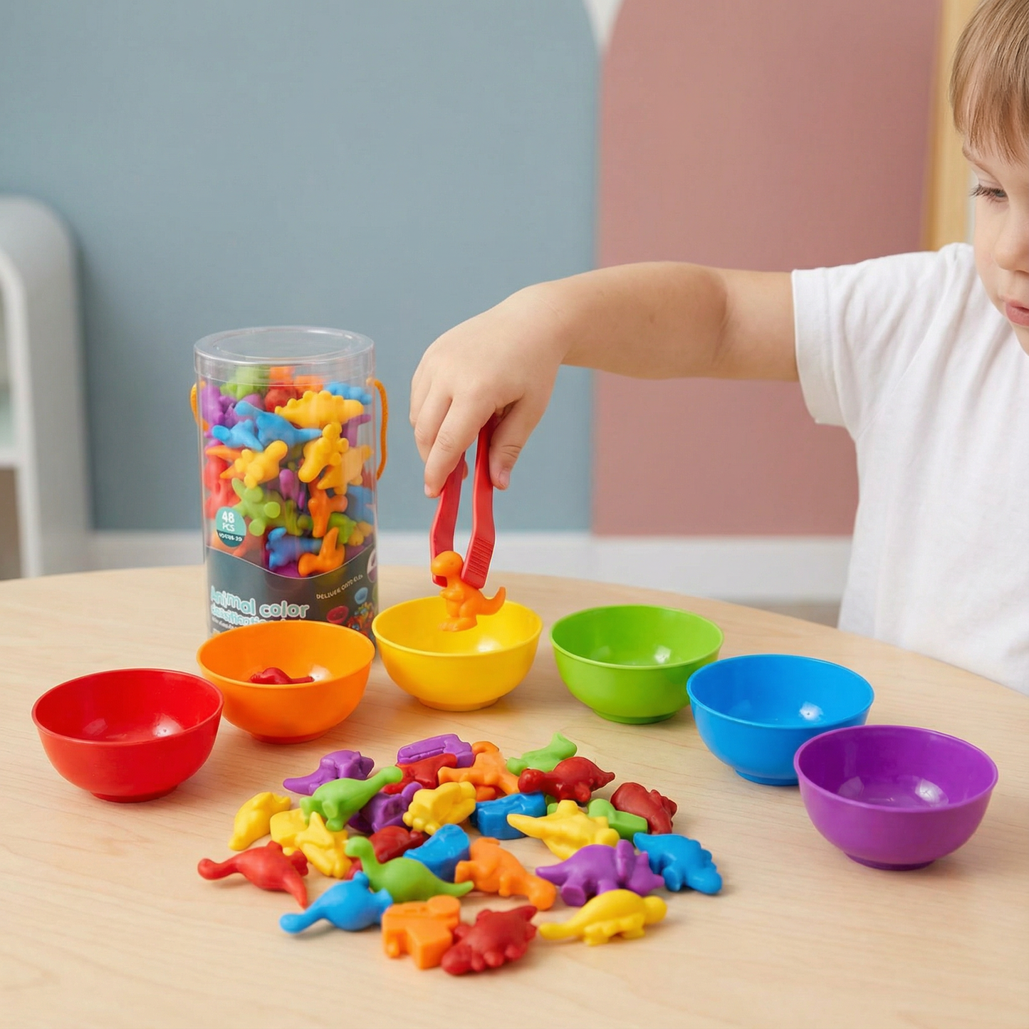 Kolorowa gra sortująca montessori