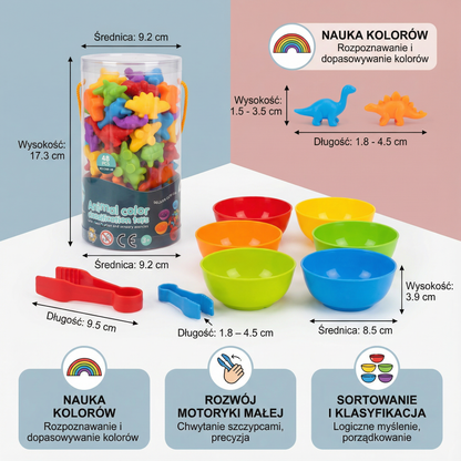 Kolorowa gra sortująca montessori