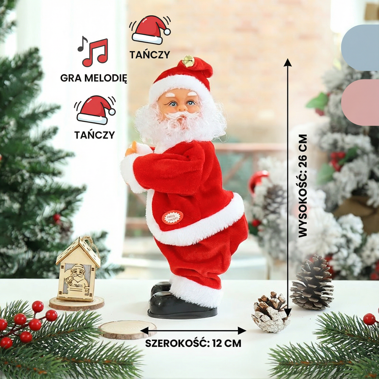 Zabawka świąteczna tańczący mikołaj dla dzieci