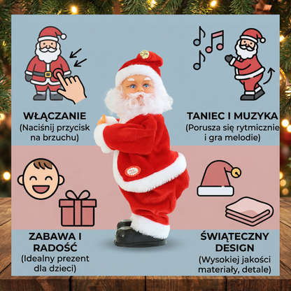 Zabawka świąteczna tańczący mikołaj dla dzieci
