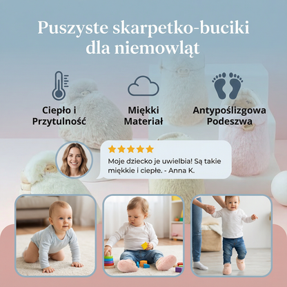 Puszyste skarpetko-buciki dla niemowląt