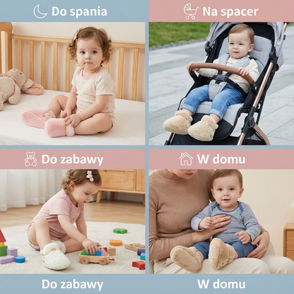 Puszyste skarpetko-buciki dla niemowląt