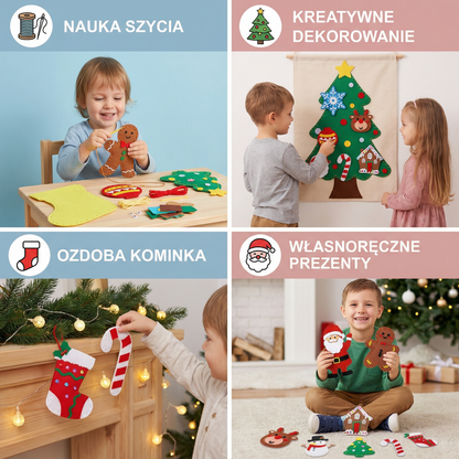 Bezpieczny świąteczny zestaw z filcu do samodzielnego szycia