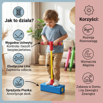 Pogostick piankowy dla dzieci – zabawka do skakania w domu i na zewnątrz