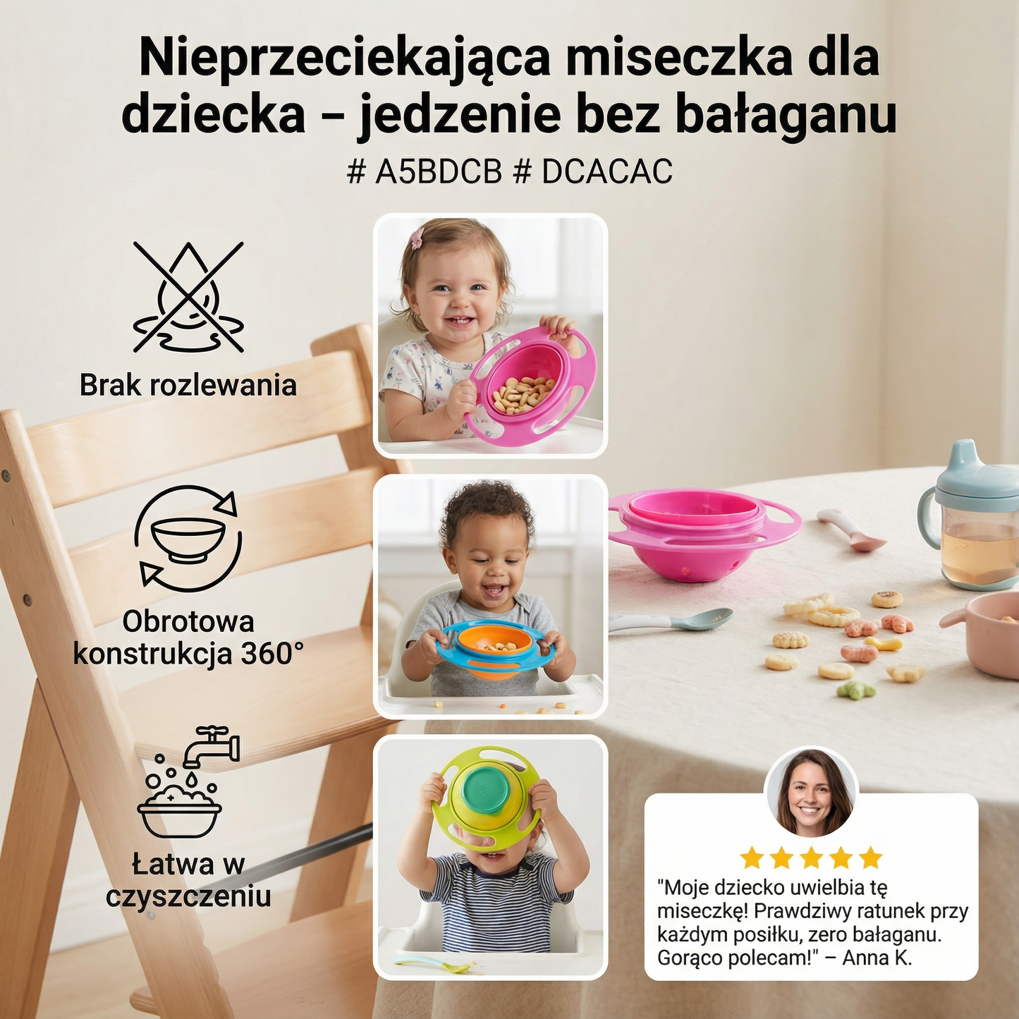 Nieprzeciekająca miseczka dla dziecka – jedzenie bez bałaganu