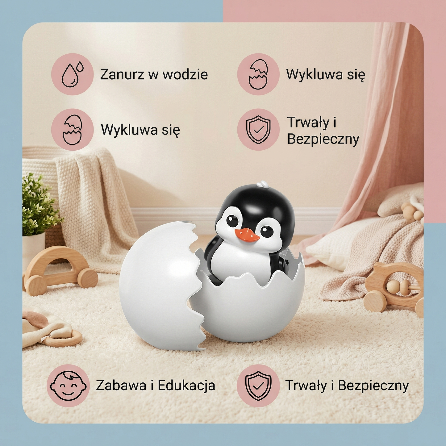 Jajko z wykluwającym się zwierzątkiem