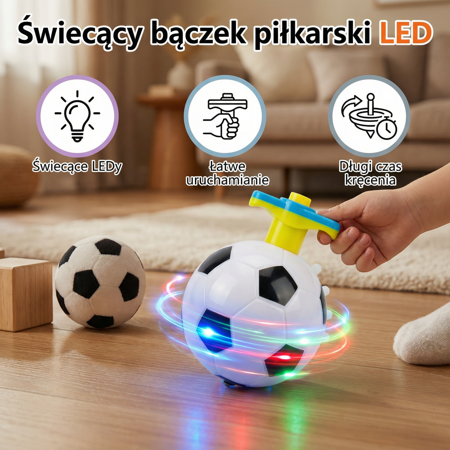 Świecący bączek piłkarski LED