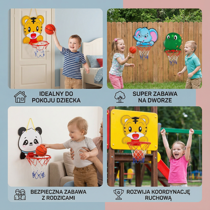 Uroczy zwierzęcy zestaw do koszykówki dla dzieci