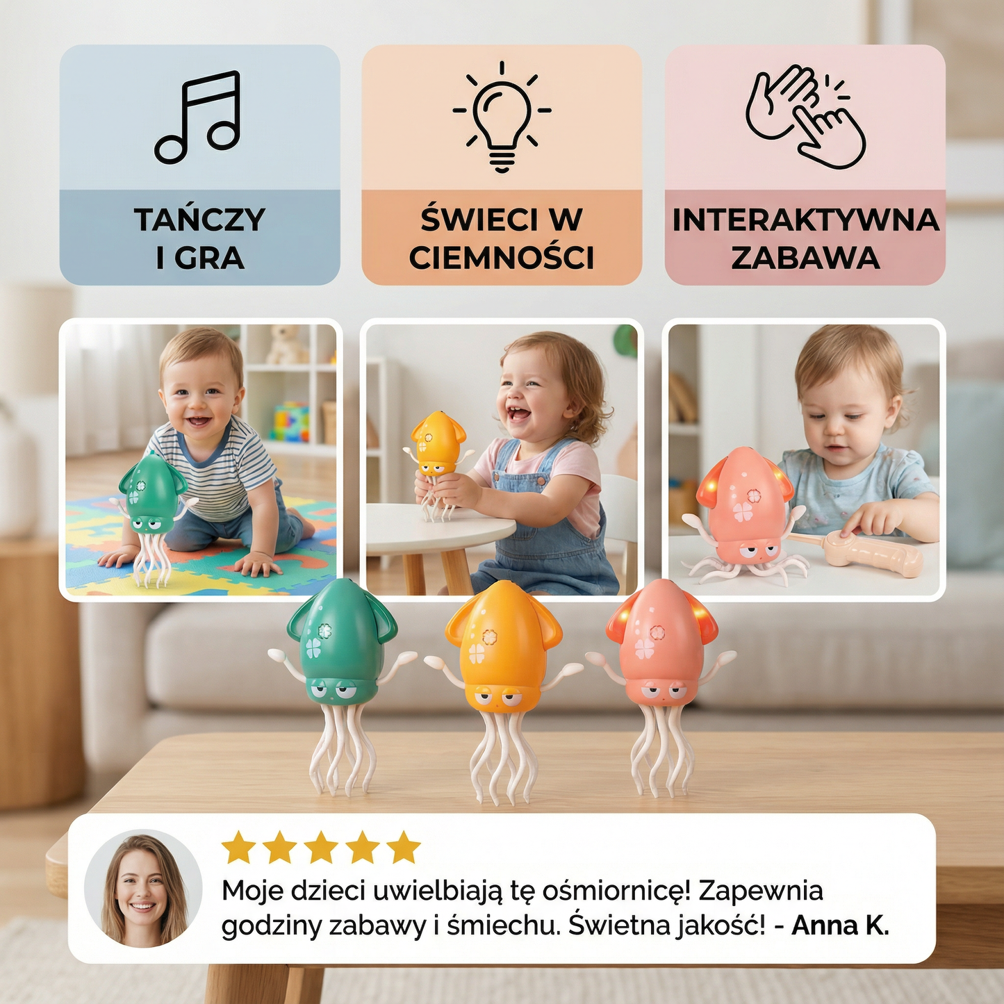 Tańcząca ośmiornica zabawka dla dzieci