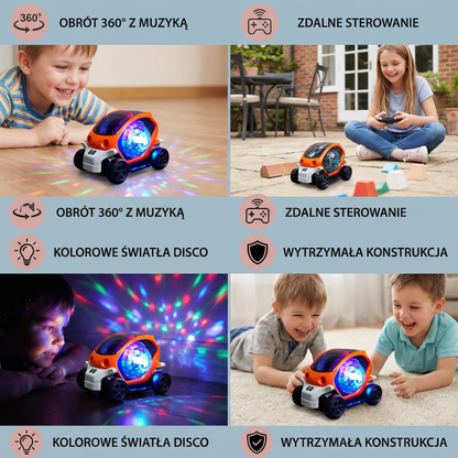 Świecący samochód kaskaderski 360° z muzyką