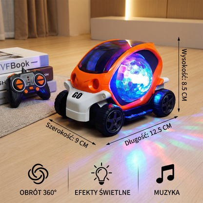 Świecący samochód kaskaderski 360° z muzyką