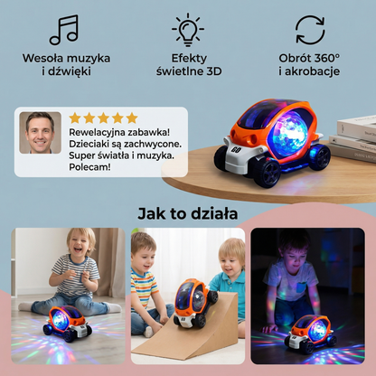 Świecący samochód kaskaderski 360° z muzyką