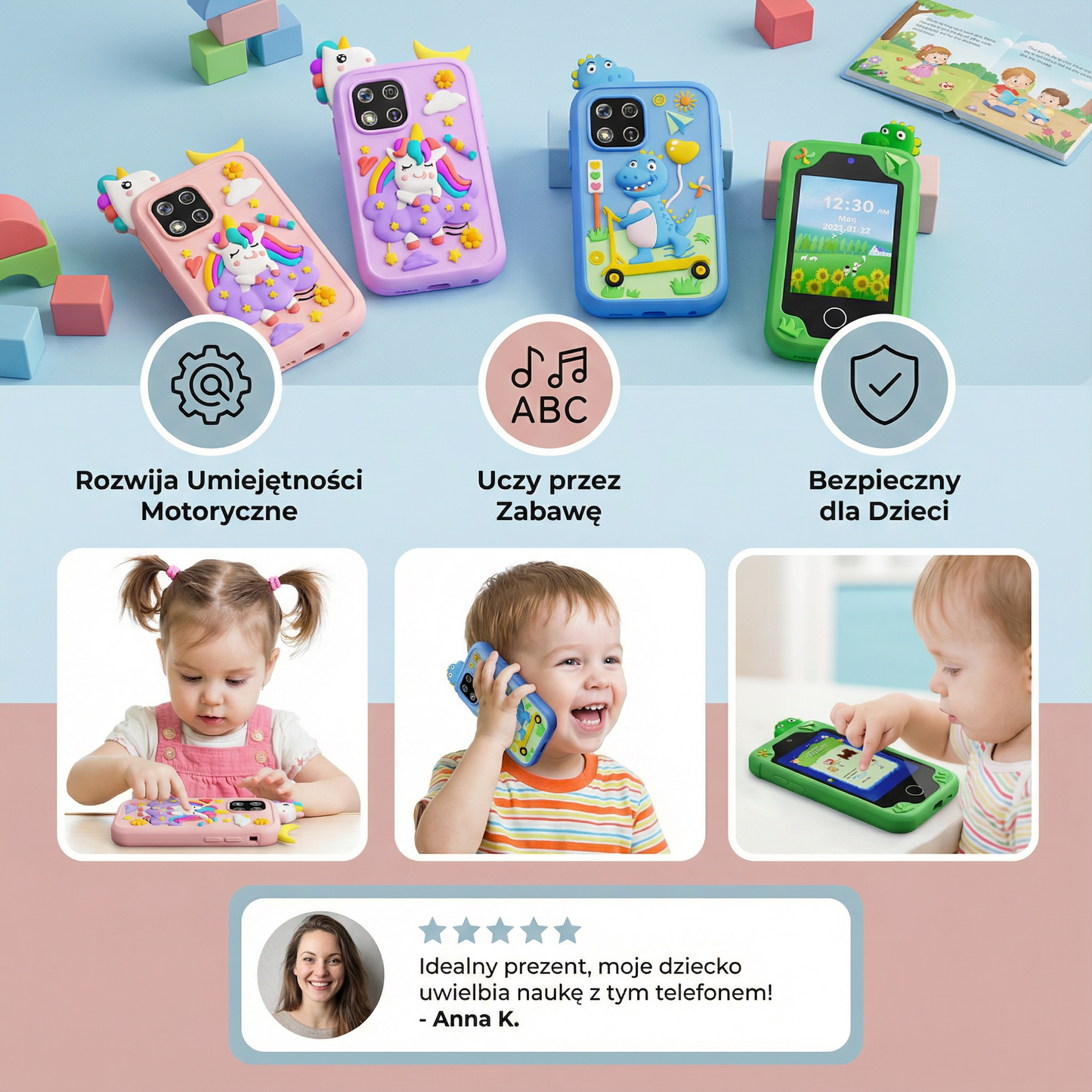 Edukacyjny smartfon-zabawka dla dzieci