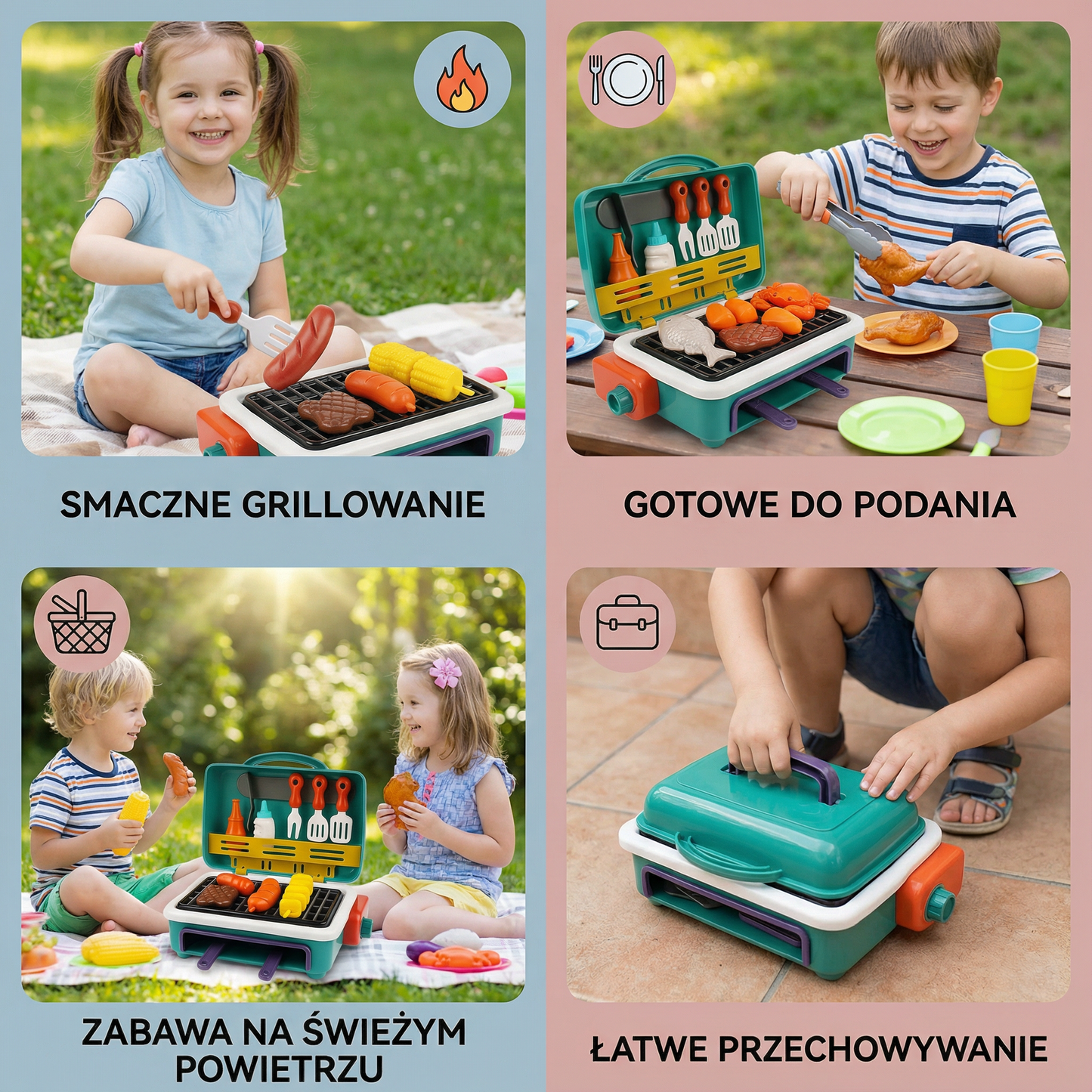 Mój pierwszy grill BBQ – Kuchnia dla dzieci z efektem dymu i zmieniającym kolor jedzeniem