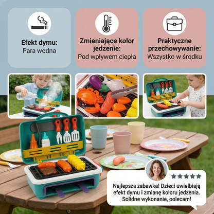 Mój pierwszy grill BBQ – Kuchnia dla dzieci z efektem dymu i zmieniającym kolor jedzeniem