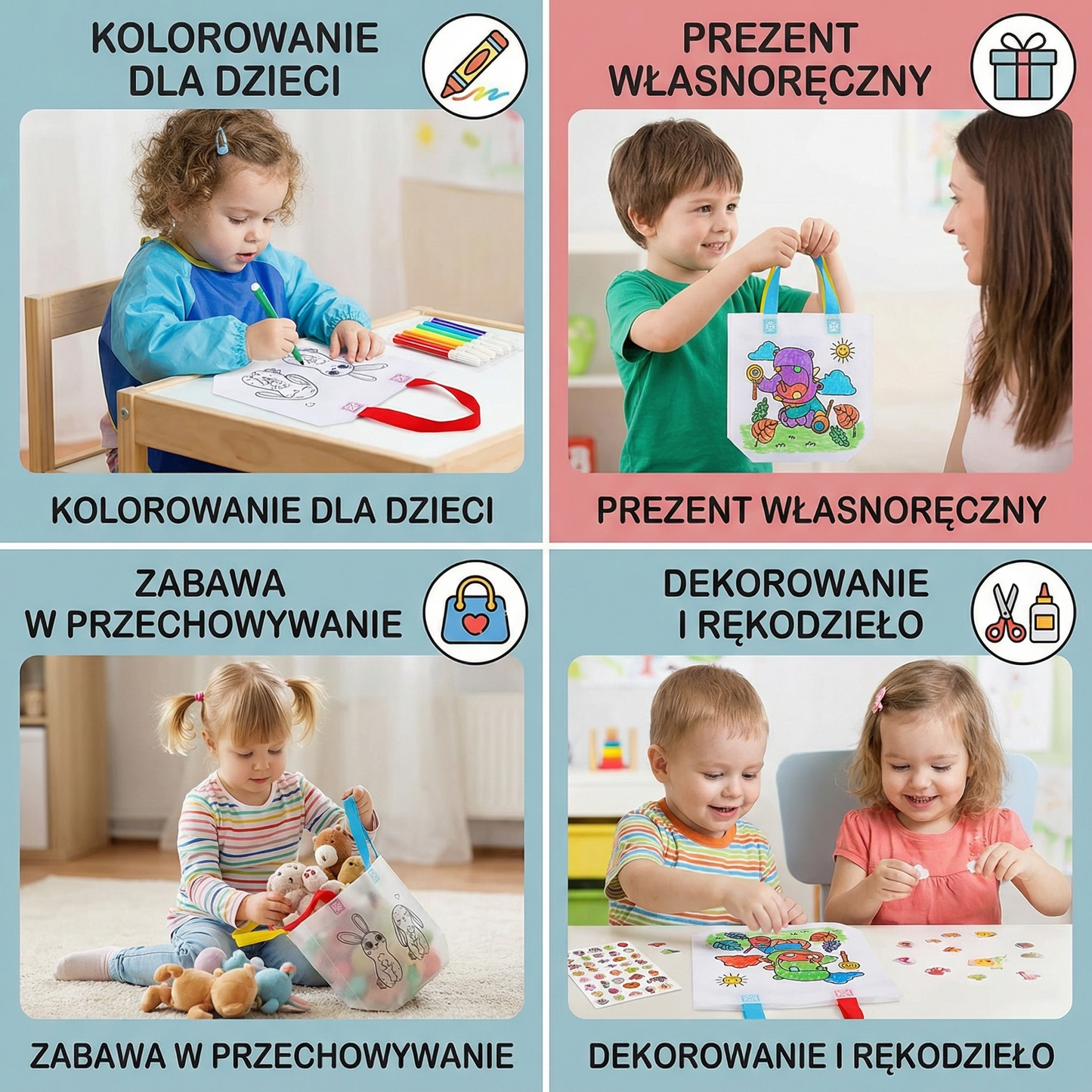 Zestaw dla dzieci do rękodzieła i malowania z kredkami