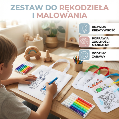 Zestaw dla dzieci do rękodzieła i malowania z kredkami