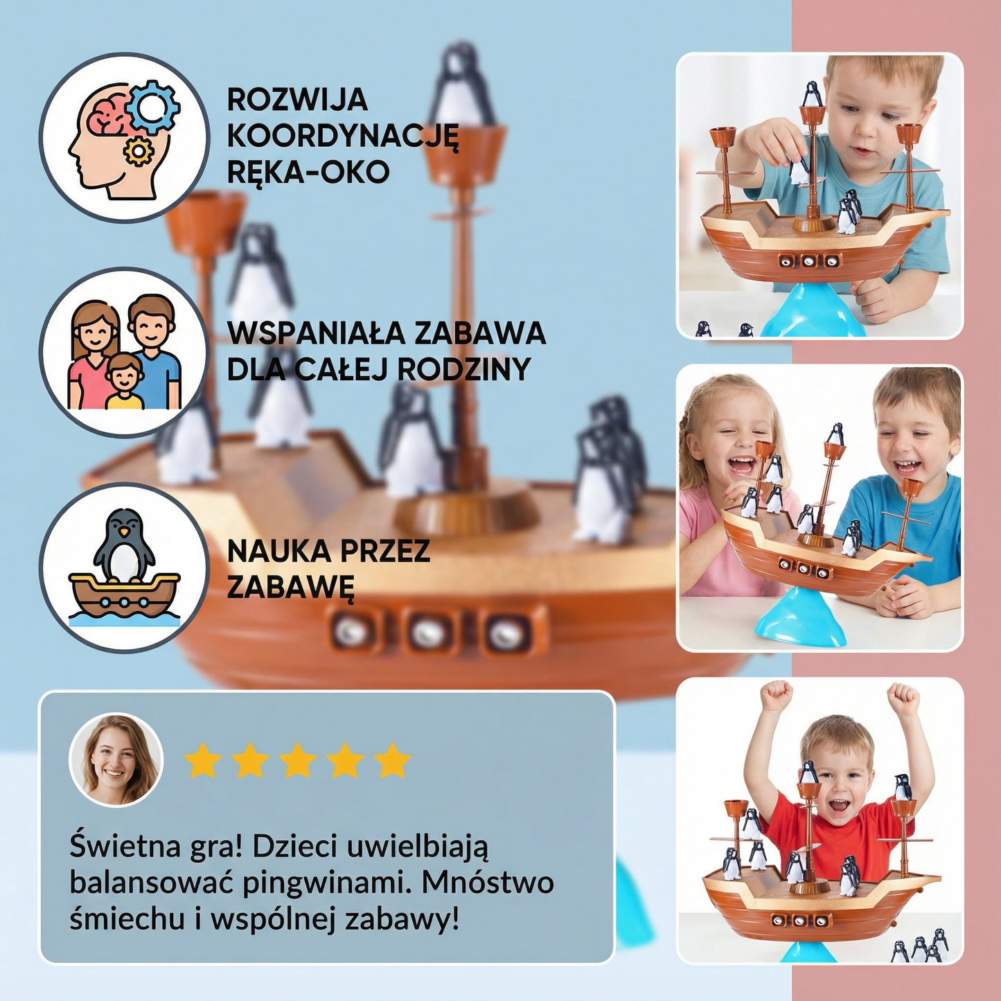 Pingwinia Piracka Gra Balansująca
