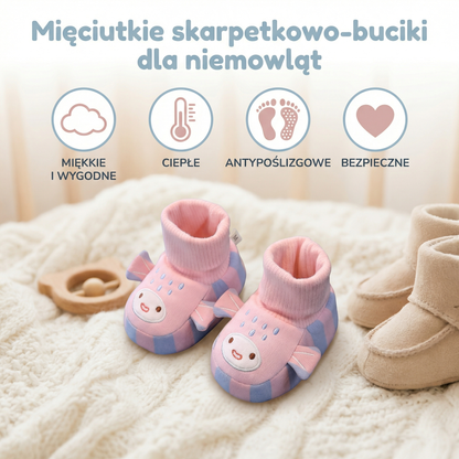 Mięciutkie skarpetkowo-buciki dla niemowląt – ciepłe, antypoślizgowe i wygodne