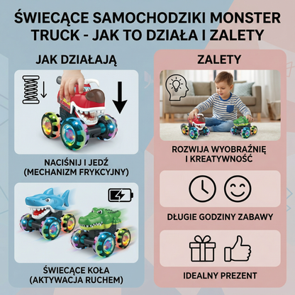 Świecące samochodziki Monster Truck