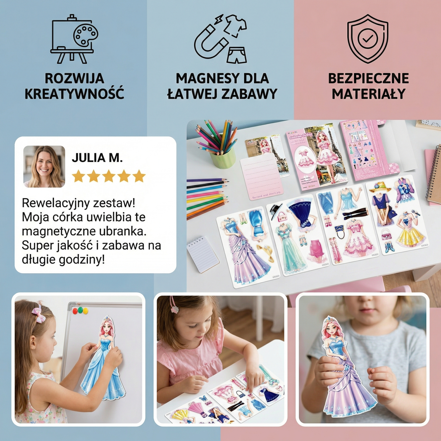 Magnetyczny zestaw modowy dla dzieci