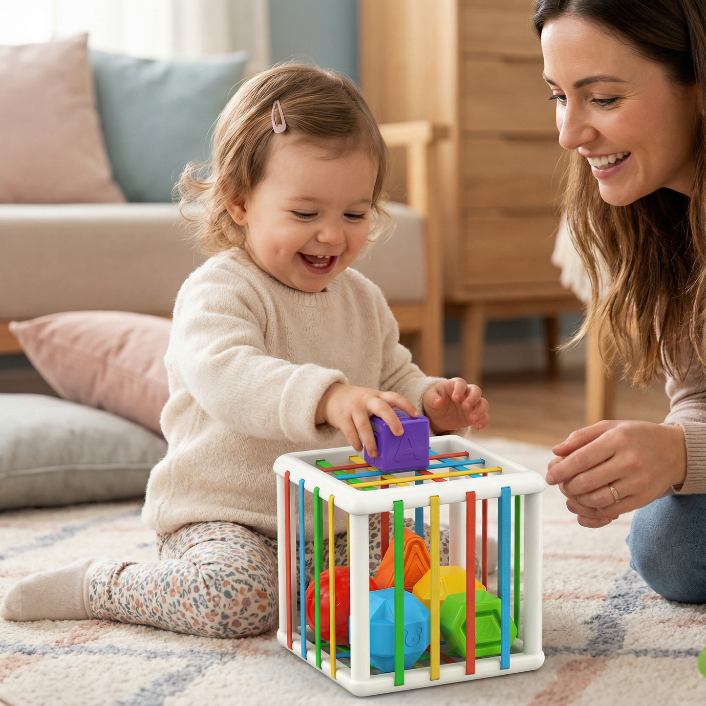 Montessori pudełko kształtów – gra sortująca i motoryczna