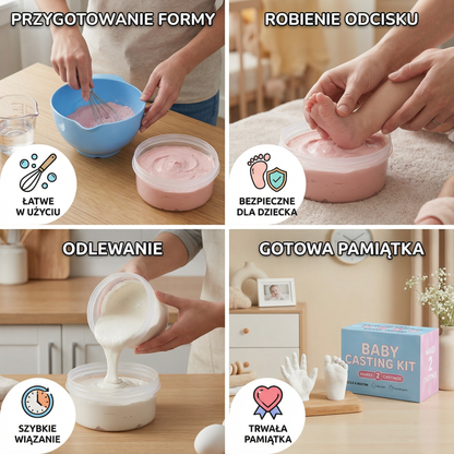 Zestaw odcisków rączek i stópek dziecka – Zestaw pamiątkowy dla noworodków i rodziców