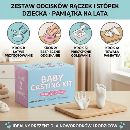 Zestaw odcisków rączek i stópek dziecka – Zestaw pamiątkowy dla noworodków i rodziców