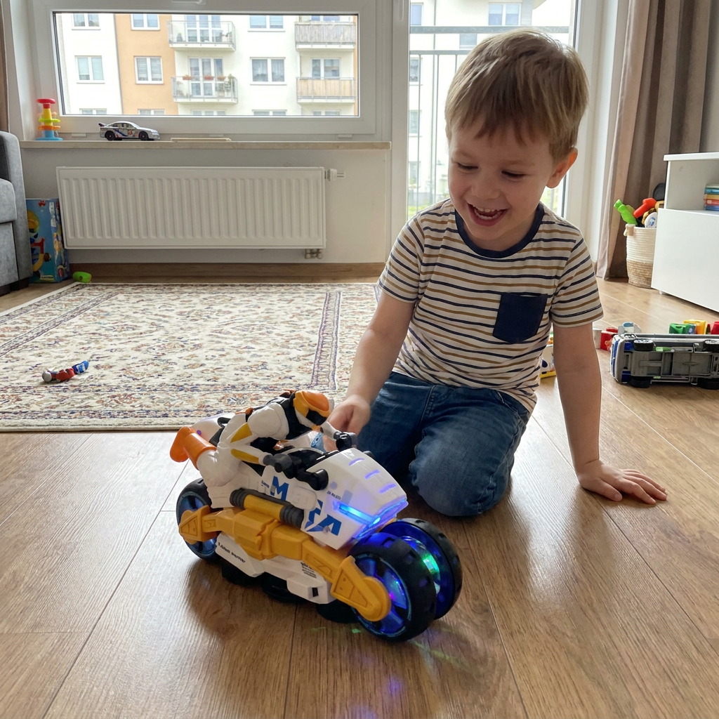 Transformowalny Motocykl Kaskaderski Dla Dzieci Z Efektem Obracania 360 Stopni