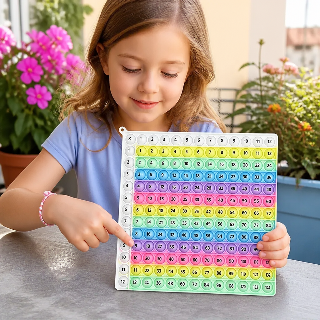 Rainbow Pop Math – Zabawka Edukacyjna Do Nauki Mnożenia Z Efektem Fidget