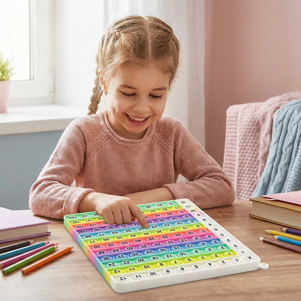 Rainbow Pop Math – Zabawka Edukacyjna Do Nauki Mnożenia Z Efektem Fidget
